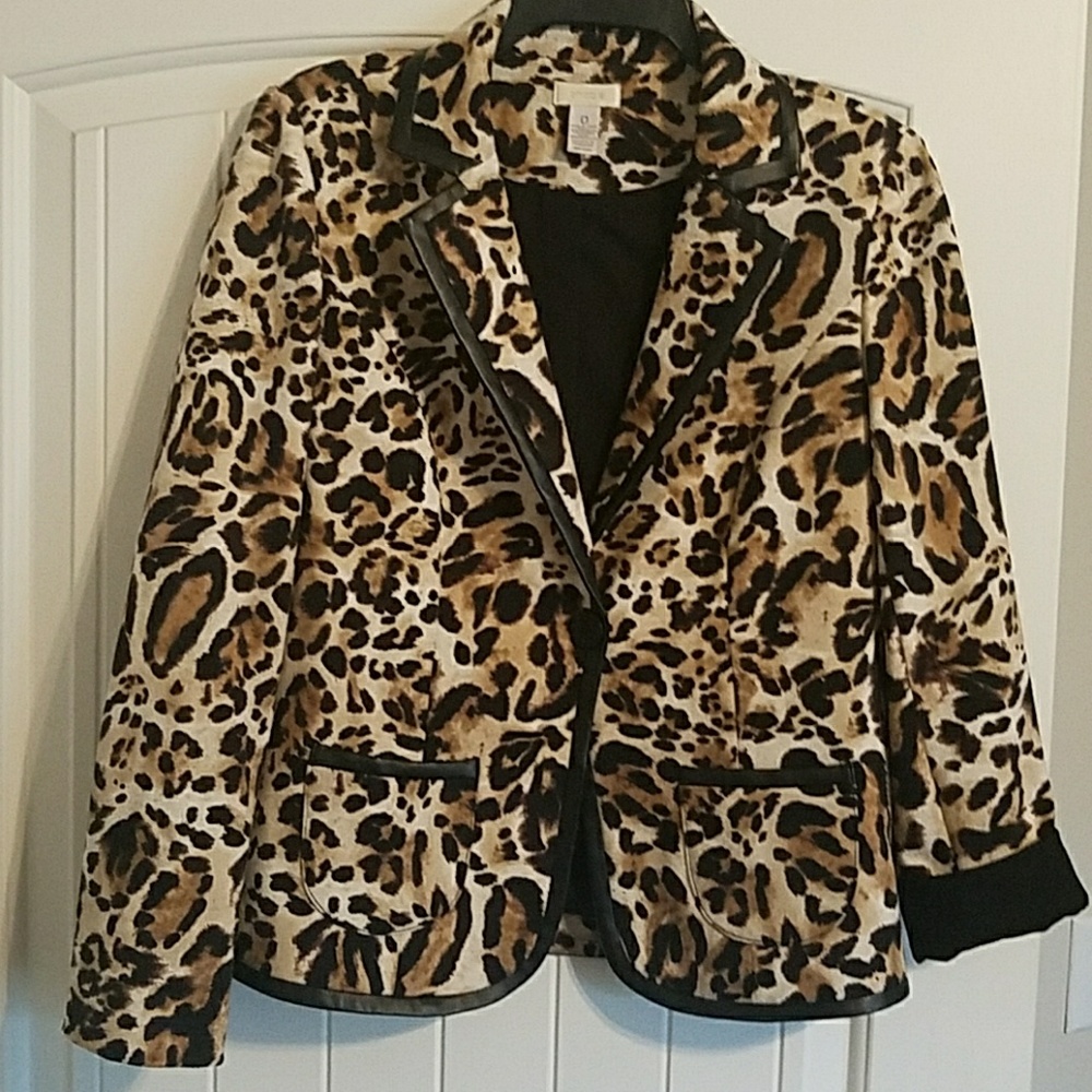 Chicos signature cheetah blazer
